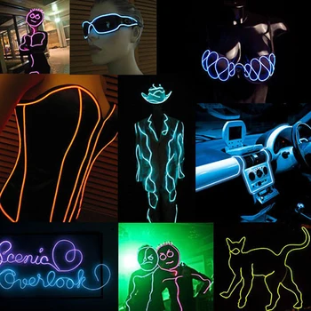 Benzi cu LED-uri de 3V Lumina de Neon Glow EL Sârmă de 1M/2M/3M/5M Coarda Caseta de Cablu Pentru Pantofi de Îmbrăcăminte, Mașină de Decor Petrecere