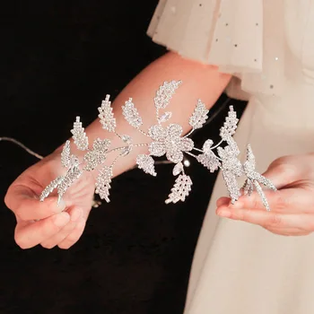 Cristal flori cu Bandă de susținere Baroc Cristal Zircon Floare de nunta coroana de Mireasă Ornament de par