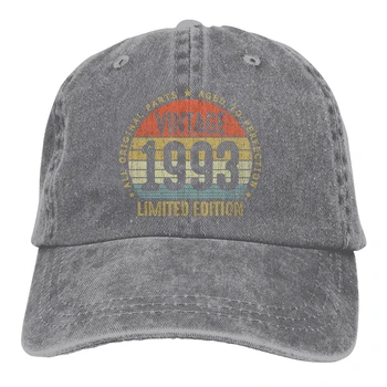 Retro cadou de ziua Bumbac Șapcă de Baseball Capac Snapback Hat Hip Hop Montat Capac Vintage 1993 Toate Piesele Originale Născut În 1993 Pălării 24992