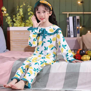 Bumbac Fete Pijama Set de Toamna Iarna cu Maneca Lunga pentru Copii Set de Pijamale Drăguț Fete Pijama Seturi pentru Copii îmbrăcăminte de noapte Fata Cadou