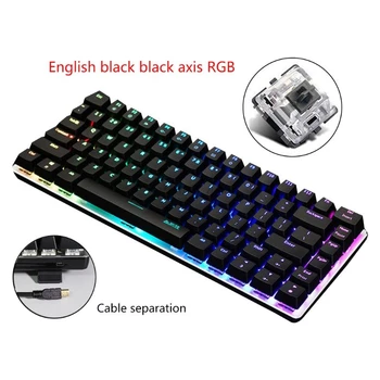 Ajazz AK33 82 de Taste Tastatură Mecanică rusă/engleză Layout Tastatură de Gaming RGB lumina de Fundal a Comuta Tastatura cu Fir 25266