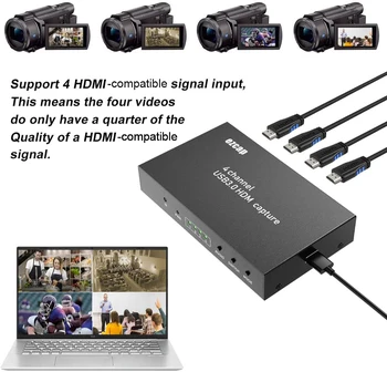 Y&H 4 Canale Video Capture Card USB3.0 1080P 60fps Înregistrare Capture 4 Camera Multi la OBS Live Streaming 25269