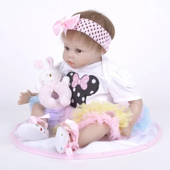 55CM Minunat Realiste Silicon Moale Cârpă Corp pentru Copii Realist Bebe Renăscut Baby Păpușă Jucărie Pentru Copil Ziua de nastere Cadou Copil Playmate