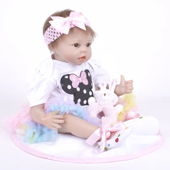 55CM Minunat Realiste Silicon Moale Cârpă Corp pentru Copii Realist Bebe Renăscut Baby Păpușă Jucărie Pentru Copil Ziua de nastere Cadou Copil Playmate