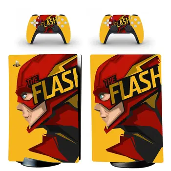 Flash Om PS5 Ediție Digitală Piele Autocolant Decal Acoperire pentru PlayStation 5 Console si 2 Controlere PS5 Piele Autocolant Vinil
