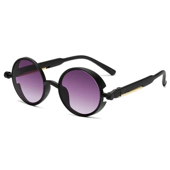Moda Steampunk ochelari de Soare Brand Design Bărbați Rotund ochelari de Soare Femei Vintage Punk ochelari de Soare UV400 Nuante Oculos de sol