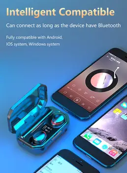 Noul Wireless Bluetooth V5.1 Cască HD Stereo Sport Cască de Reducere a Zgomotului LED 2000Ah Responsabil de Caz Pentru Xiaomi, Huawei