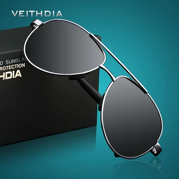 VEITHDIA Brand Barbati Pilot Nou Polarizat ochelari de Soare pentru barbati Ochelari de Soare Cadru din Aliaj de Conducere Ochelari oculos de sol masculino nuante 25818