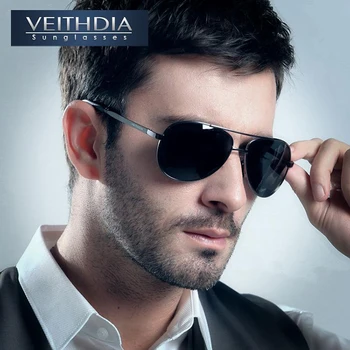 VEITHDIA Brand Barbati Pilot Nou Polarizat ochelari de Soare pentru barbati Ochelari de Soare Cadru din Aliaj de Conducere Ochelari oculos de sol masculino nuante