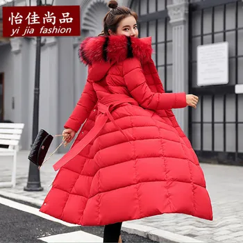 2020 toamna iarna femei s bubble paltoane jacheta hanorac cu guler de blană vânt cald parka moda mujer pânză plus dimensiune bumbac rosu 2584