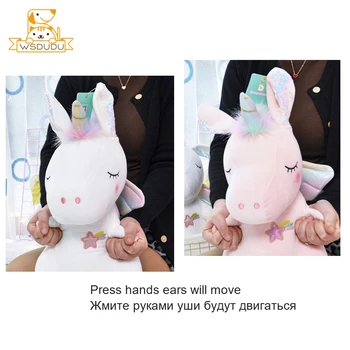 Drăguț Unicorn Mișcare Urechi De Pluș, Jucării Umplute De Desene Animate Amuzant Unicornio Juca Păpuși Moi Decor Prezente Kawaii Pentru Copii Cadouri Noi