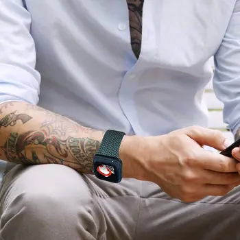 Împletite Solo Bucla curea Pentru Apple watch band 44mm 40mm 38mm 42mm Material-simt Centura Elastica Nylon bratara iWatch serie 3 4 5 6 se