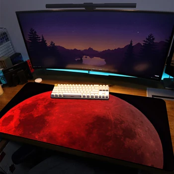 Negru mousepad luna mouse pad roșu Birou protector deskpad Covor covor mare slipmat gamer xxl masă tampoane tabelul mat pentru pc 900x400 26504
