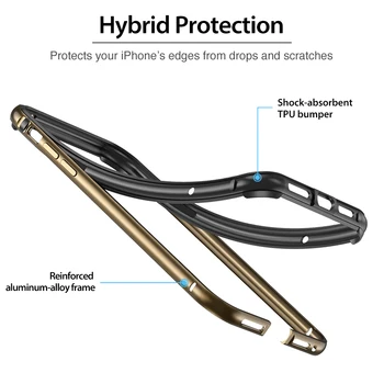 VSH Coroana de Metal Bara de protecție Caz pentru iPhone 11 Pro Max SE 2020 2nd Gen Interioară Moale Bara de Lux Anti-bat Cover pentru iPhone SE2 8 7