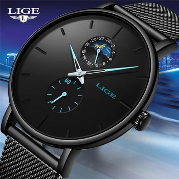 2019 Noi LIGE Simplu Mens Ceasuri de Top de Brand de Lux Masculine Casual Slim Plasă Curea Ceas Pentru Bărbați Impermeabil Cuarț Ceas Reloj Hombre