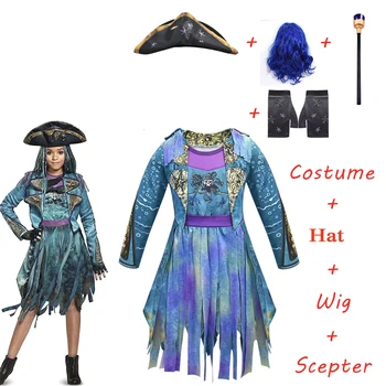 Descendenții 3 Cosplay Uma Ursula Fată costum de pirat Mal Bertha Maleficent bucle Carnaval de Halloween Machiaj de Petrecere Costum Prop