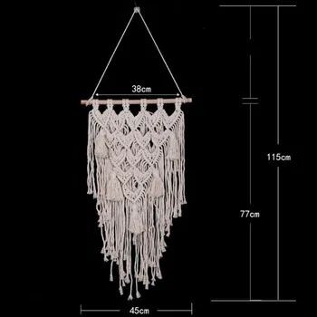 Canaf Tapiserii țesute manual Macrame Agățat de Perete Tapiserie de Perete Camera de zi Acasă Decorare Nunta Stil Nordic Bumbac Tapiserie