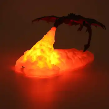 Lumina de noapte Pentru Dormitor, Camera Copil Imprimate 3D LED Dragon de Foc Lămpi Reîncărcabilă starea de Spirit de Lumină Moale Dormitor Camping Drumetii Decor