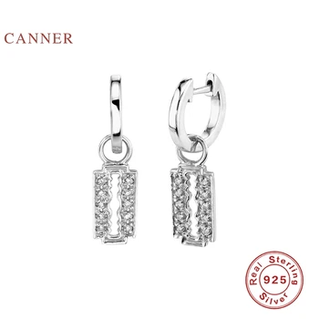 CANNER de Lux Lumina Lamă de Diamant Cercei Cercuri Argint 925 Placat cu Cercei Pentru Femei Bijuterii de Aur Aretes De Mujer