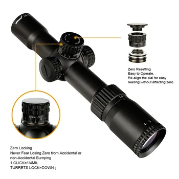 Ohhunt Vânătoare LR 1.5-8X28 Compact domeniul de Aplicare Mil Dot Iluminare Rosie Vedere Optic Sticlă Gravat Reticul Tactic Riflescope 27661