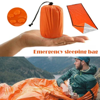 1 buc Portabil PE Supraviețuire Sac de Dormit în aer liber Termică a Păstra Cald Impermeabile de Camuflaj de Urgență Pătură de Camping de Protecție solară 27687