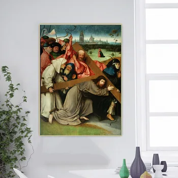 Citon Hieronymus Bosch《Hristos Purtând Crucea》Panza Pictura in Ulei Arta Poster de Perete Imagine de Fundal de Decor Acasă Decorare