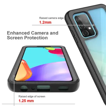 Pentru SAMSUNG A52 Caz Transparent Bumper Silicon Complet Capacul de Protecție pentru Samsung Galaxy A52 52 2IN1 Armura Etui rezistent la Șocuri