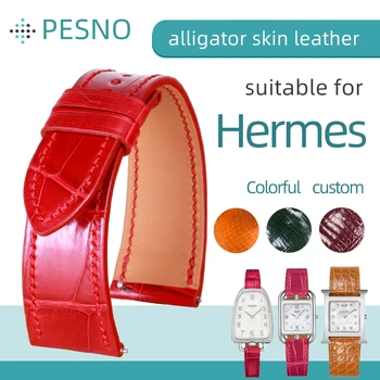 PESNO Frumos Colorate din Piele de Crocodil Customizd Ceas Trupa Doamnelor Curele de Ceas Potrivit pentru Hermes-H Ore HH1.810