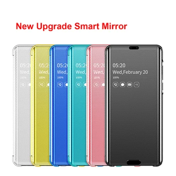 Noul Upgrade-ul Smart Mirror HD Clear View Flip Cazul în care Telefonul Pentru Huawei P20 P30 Pereche de 20 de Mate 30 P Inteligente 2019 Onoare 9 Lite Acoperi Caz