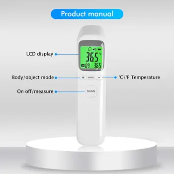 De înaltă Precizie Termometru Digital Adulti Copil Cu LCD Display Electronic Temperatura Arma LED Infraroșu Temperatura Corpului Metru