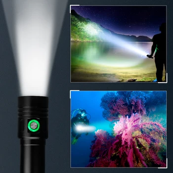 Mare Puternic Scufundări Lanterna Profesional rezistent la apa 200m sub apă se arunca cu capul flash de lumină led XHP50.2 18650 26650 hunt umple de lumină