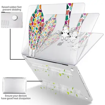 Colorat Girafa din Plastic Hard Shell Acoperire pentru MacBook Air Pro Retina 12 13 15 16 inch 2020 A2289 A2338 A2337 A2179 Caz Laptop