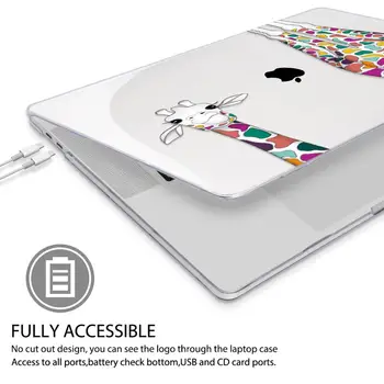 Colorat Girafa din Plastic Hard Shell Acoperire pentru MacBook Air Pro Retina 12 13 15 16 inch 2020 A2289 A2338 A2337 A2179 Caz Laptop