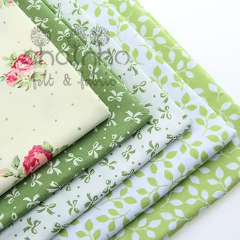 Tesatura de bumbac Pentru Cusut Materiale Pentru handmade hometextile telas Pentru foaie Verde și alb, frunze de fluture floare roșie 40x50cm