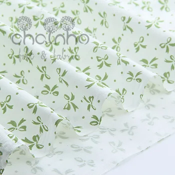 Tesatura de bumbac Pentru Cusut Materiale Pentru handmade hometextile telas Pentru foaie Verde și alb, frunze de fluture floare roșie 40x50cm