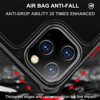 Lux la Șocuri Silicon Airbag Transparent Caz Pentru iPhone 11 Pro Max TPU Spoiler Cazuri Greu PC-ul Clară a Capacului din spate+Pahar Gratuit