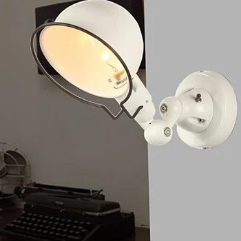 Vintage Edison Lampă De Perete Industriale Braț Mecanic Franța Jielde Lampă De Perete Amintiri Retractabil Negru/Alb Lumina