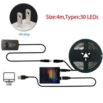 WS2812 Ușor de instalat Durabil Benzi cu LED-uri Kit de Lumina de Ambient Decor Acasă RGB USB Flexibil Pentru PC Desktop Monitor cu Ecran de TELEVIZIUNE Spate