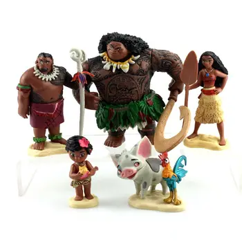 Disney Jucarii 5pcs/set Film de Desene animate Vaiana Printesa Moana Maui Șef Tui Tala Heihei Pua Acțiune Figura Decorare Jucării Pentru Copii
