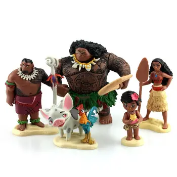 Disney Jucarii 5pcs/set Film de Desene animate Vaiana Printesa Moana Maui Șef Tui Tala Heihei Pua Acțiune Figura Decorare Jucării Pentru Copii