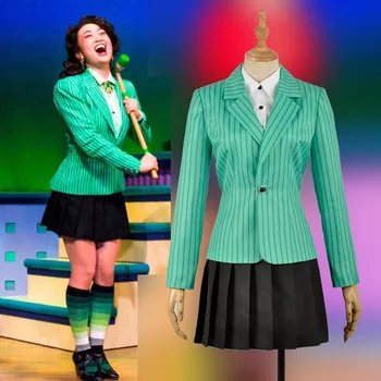Anime Heathers Muzical Rock Heather Duke Scena Cosplay Costum XS-XL in Stoc Femei Jacheta Verde JK Uniformă Fusta Concert