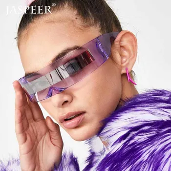 JASPEER la Modă fără ramă de ochelari de Soare Femei 2019 Brand de Lux de Designer Violet Albastru Clar Lentile Ochelari Ochelari de Moda Bărbați Ochelari