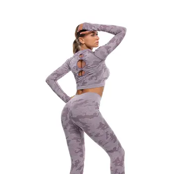 Fără Sudură De Gimnastică Set Haine De Antrenament Pentru Femei 2 Piese Yoga Set De Fitness Imbracaminte Femei Imbracaminte Plus Dimensiune Jambiere Costum De Sport
