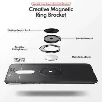Masina Inel Magnetic Caz Pentru Redmi-Note-8-Pro Capacul din Spate Xiaomi Redmi Notă 8T Silicon Anti-Soc Bara Cazuri Redmi Nota 8 T 8Pro