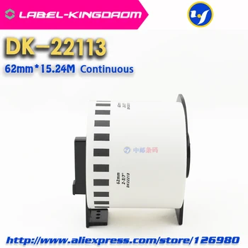 1 Role Compatibile DK-22113 Eticheta 62mm*15.24 M Continuu Compatibil pentru Brother Imprimantă de Etichete Jumătate de Material Transparent 30608