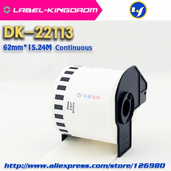 1 Role Compatibile DK-22113 Eticheta 62mm*15.24 M Continuu Compatibil pentru Brother Imprimantă de Etichete Jumătate de Material Transparent