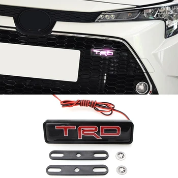 1buc ABS Cromat Auto Frontal Capota Grila Decorativă cu LED-uri de Lumină pentru TRD Logo Coroana Corolla Judit Curse Accesorii de Automobile Bunuri