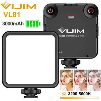 Ulanzi VL49 VL81 Mini Video cu LED-uri de Lumină de Fotografie Lampa de 6W Dimabil 5500K + Cold Shoe Mount pentru Canon Nikon Sony DSLR SLR