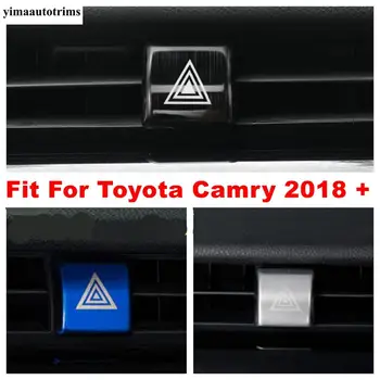 Pericol de Avarie Lumini Lămpi Buton de Comutare Decor Acoperi Trim Fit Pentru Toyota Camry XV70 2018 - 2021 din Oțel Inoxidabil