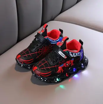Spiderman Copii Adidași Stralucitoare cu lumina pantofi pentru copii baieti fete Luminos Aprins Adidasi Baieti LED Copii Pantofi